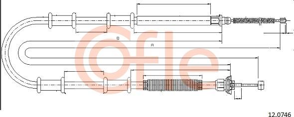 Cofle 12.0746 - Трос ручного гальма задн. L-P Fiat Doblo 09- autozip.com.ua