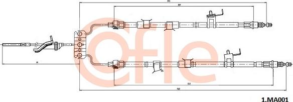 Cofle 1.MA001 - Трос, гальмівна система autozip.com.ua