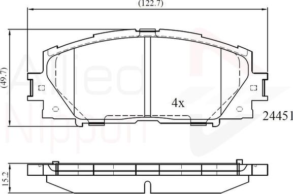 ALLIED NIPPON ADB06014 - Гальмівні колодки, дискові гальма autozip.com.ua