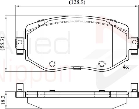 Comline ADB06125 - Гальмівні колодки, дискові гальма autozip.com.ua