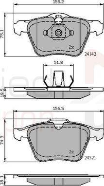 Comline ADB01608 - Гальмівні колодки, дискові гальма autozip.com.ua