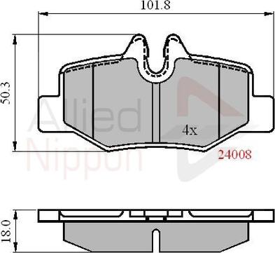 Comline ADB01306 - Гальмівні колодки, дискові гальма autozip.com.ua