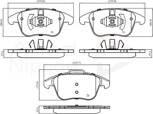 ALLIED NIPPON ADB02441 - Гальмівні колодки, дискові гальма autozip.com.ua