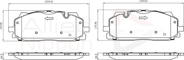 Comline ADB02443 - Гальмівні колодки, дискові гальма autozip.com.ua