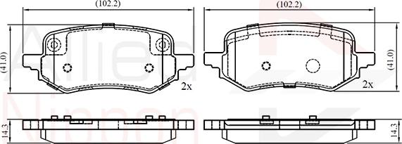 ALLIED NIPPON ADB02741 - Гальмівні колодки, дискові гальма autozip.com.ua