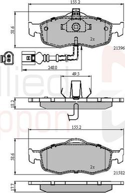 Comline ADB1514 - Гальмівні колодки, дискові гальма autozip.com.ua