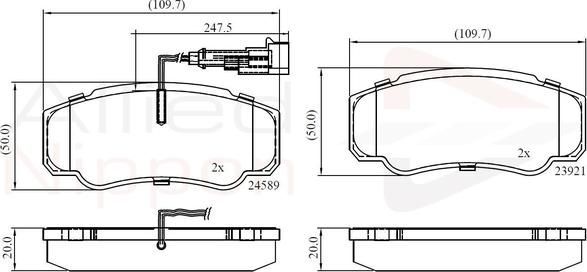 Comline ADB16032 - Гальмівні колодки, дискові гальма autozip.com.ua