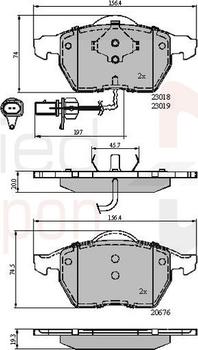 Comline ADB11542 - Гальмівні колодки, дискові гальма autozip.com.ua