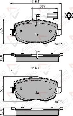 Comline ADB11601 - Гальмівні колодки, дискові гальма autozip.com.ua