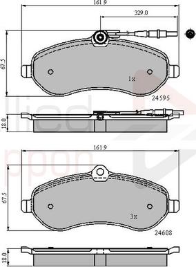 Comline ADB11621 - Гальмівні колодки, дискові гальма autozip.com.ua