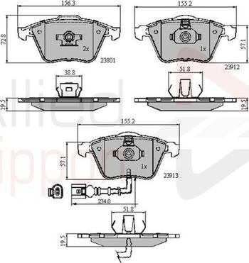 Comline ADB11628 - Гальмівні колодки, дискові гальма autozip.com.ua