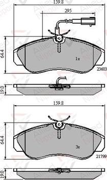 Comline ADB11032 - Гальмівні колодки, дискові гальма autozip.com.ua