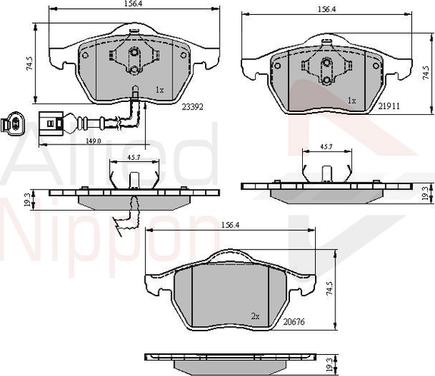 Comline ADB11111 - Гальмівні колодки, дискові гальма autozip.com.ua