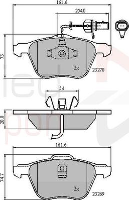 Comline ADB11136 - Гальмівні колодки, дискові гальма autozip.com.ua