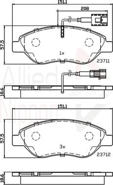 Comline ADB11222 - Гальмівні колодки, дискові гальма autozip.com.ua