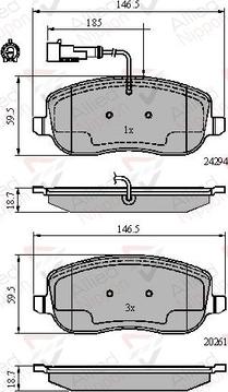 Comline ADB11747 - Гальмівні колодки, дискові гальма autozip.com.ua