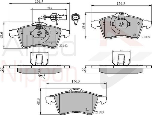 Comline ADB1852 - Гальмівні колодки, дискові гальма autozip.com.ua