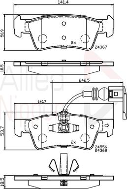 Comline ADB12244 - Гальмівні колодки, дискові гальма autozip.com.ua