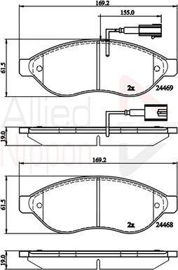 Comline ADB12227 - Гальмівні колодки, дискові гальма autozip.com.ua