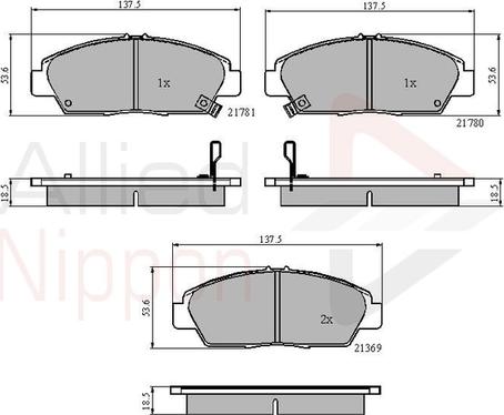 Comline ADB3446 - Гальмівні колодки, дискові гальма autozip.com.ua