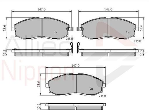 Comline ADB3481 - Гальмівні колодки, дискові гальма autozip.com.ua