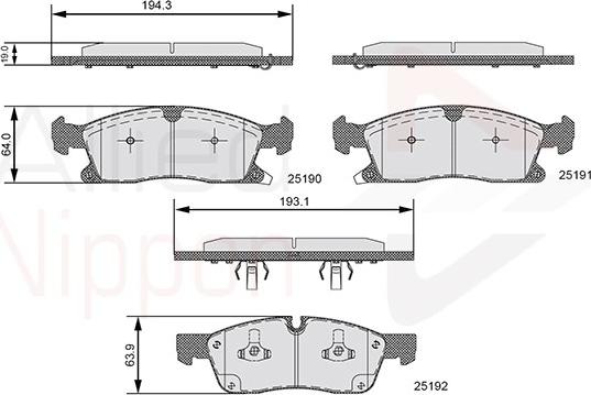 Comline ADB36096 - Гальмівні колодки, дискові гальма autozip.com.ua