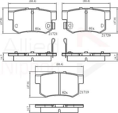 Comline ADB36049 - Гальмівні колодки, дискові гальма autozip.com.ua