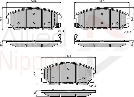 Comline ADB31582 - Гальмівні колодки, дискові гальма autozip.com.ua