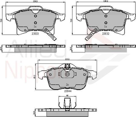 Comline ADB31307 - Гальмівні колодки, дискові гальма autozip.com.ua