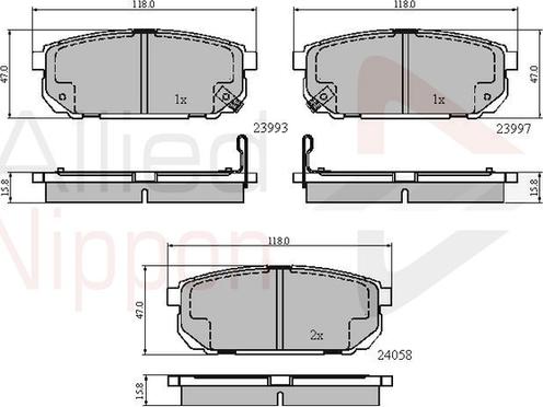 Comline ADB31288 - Гальмівні колодки, дискові гальма autozip.com.ua