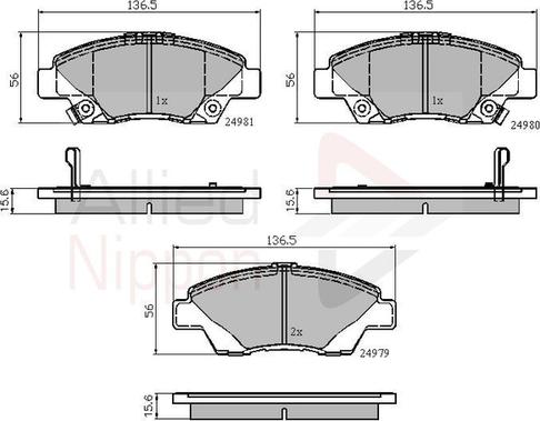 Comline ADB32036 - Гальмівні колодки, дискові гальма autozip.com.ua