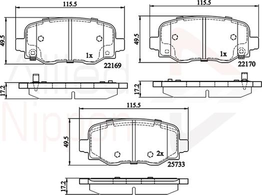 Comline ADB32303 - Гальмівні колодки, дискові гальма autozip.com.ua