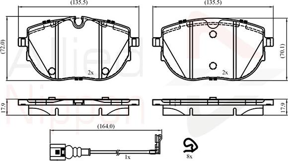 Comline ADB22867 - Гальмівні колодки, дискові гальма autozip.com.ua