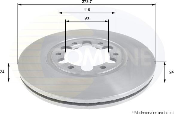 Comline ADC0451V - Гальмівний диск autozip.com.ua