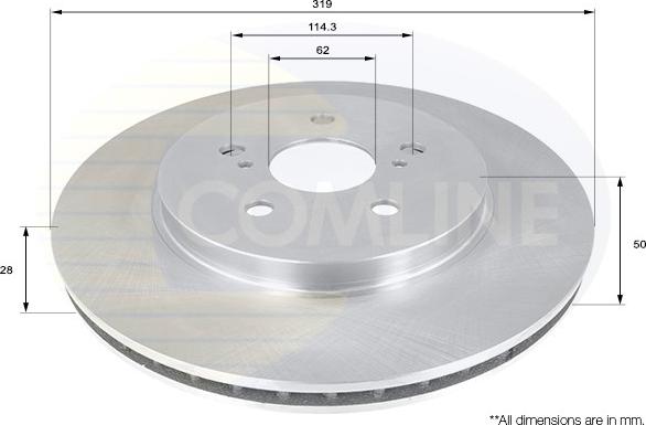 Comline ADC01158V - Гальмівний диск autozip.com.ua