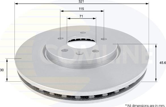 Comline ADC1159V - Гальмівний диск autozip.com.ua