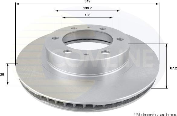 Comline ADC2509V - Гальмівний диск autozip.com.ua