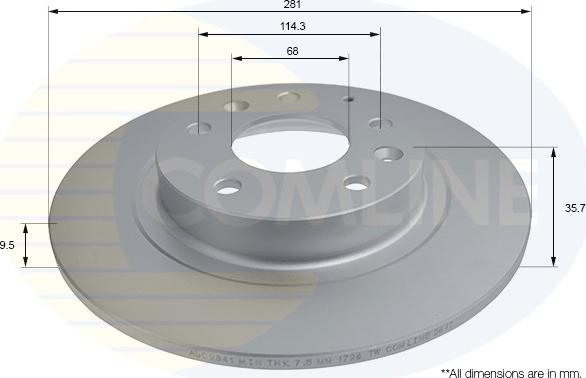 Comline ADC2841 - Гальмівний диск autozip.com.ua