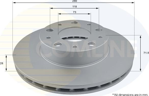 Comline ADC2834V - Гальмівний диск autozip.com.ua