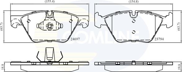 Comline CBP06075 - Гальмівні колодки, дискові гальма autozip.com.ua