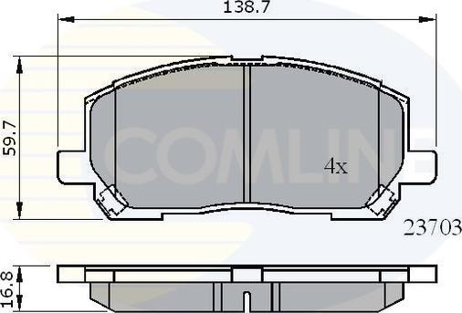 Comline CBP01507 - Гальмівні колодки, дискові гальма autozip.com.ua