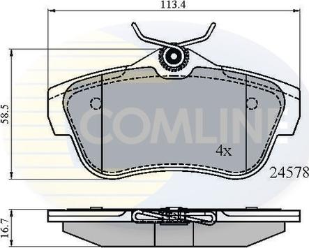 Comline CBP01622 - Гальмівні колодки, дискові гальма autozip.com.ua