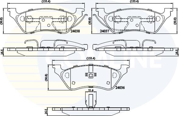 Comline CBP01164 - Гальмівні колодки, дискові гальма autozip.com.ua