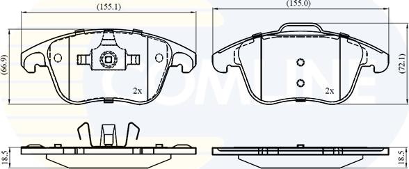 Comline CBP01720 - Гальмівні колодки, дискові гальма autozip.com.ua