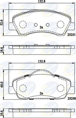 Comline CBP02199 - Гальмівні колодки, дискові гальма autozip.com.ua