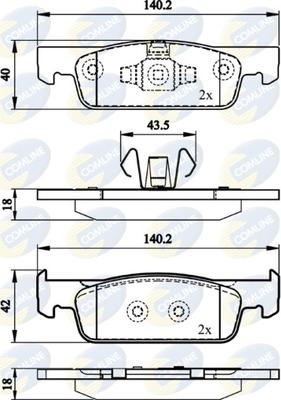 Comline CBP02144 - Гальмівні колодки, дискові гальма autozip.com.ua