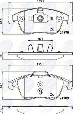 Comline CBP02162 - Гальмівні колодки, дискові гальма autozip.com.ua