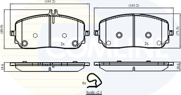 Comline CBP02863 - Гальмівні колодки, дискові гальма autozip.com.ua