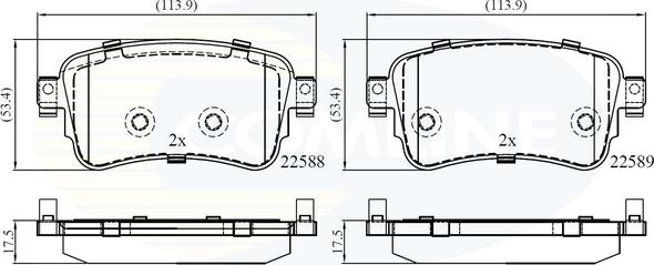 Comline CBP02351 - Гальмівні колодки, дискові гальма autozip.com.ua