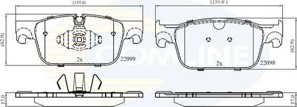 Comline CBP02374 - Гальмівні колодки, дискові гальма autozip.com.ua